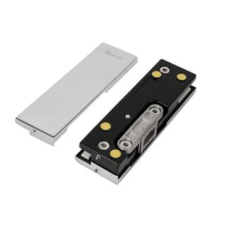 Accesorio de parche inferior de puerta de vidrio sin marco de acero inoxidable con acabado de espejo