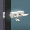 Cerradura de puerta de vidrio para baño con riel de aleación de zinc